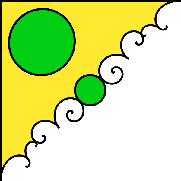 SVG Vector image of green and yellow corner decoration