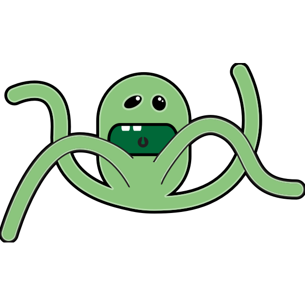 SVG Vector image of green cartoon creature