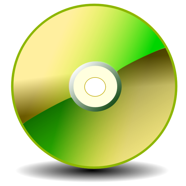SVG Vector image of green shiny CD ROM mount sign with shadow