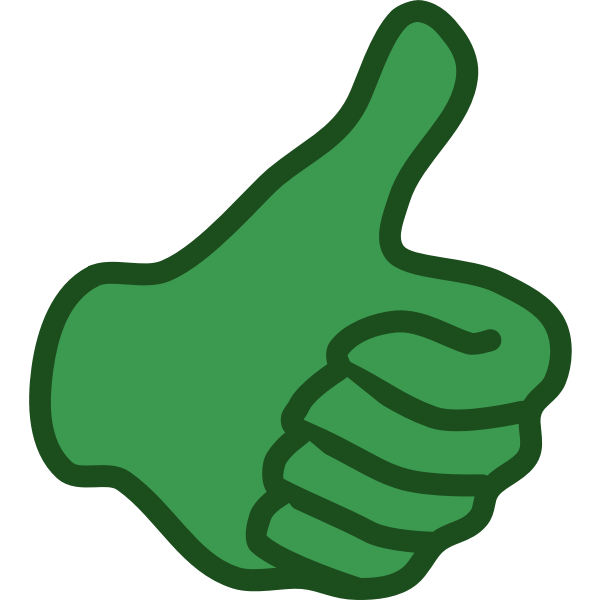 SVG Vector image of green thumbs up hand