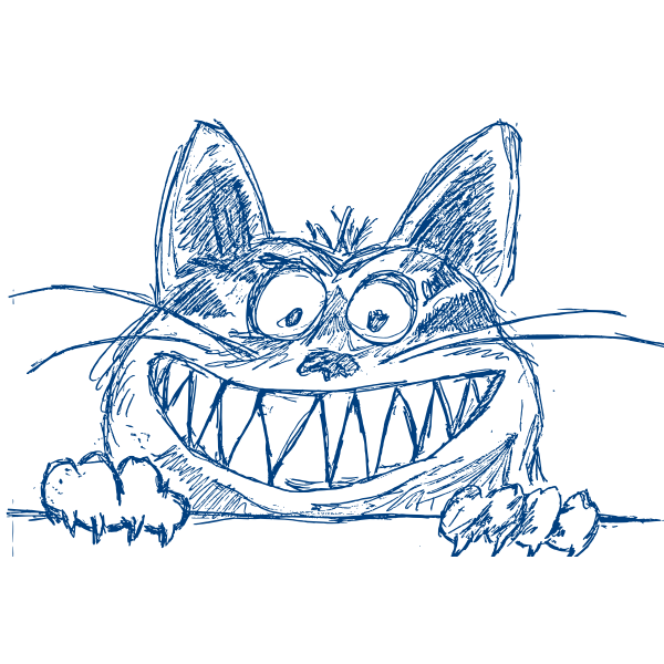 SVG Vector image of grinning cat