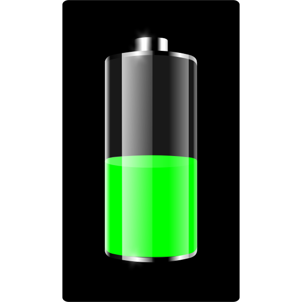 SVG Vector image of half empty battery icon