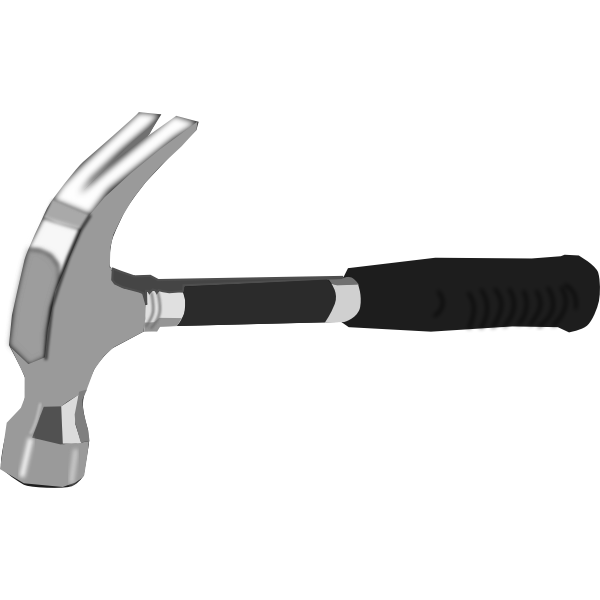 SVG Vector image of hammer with black rubber handle
