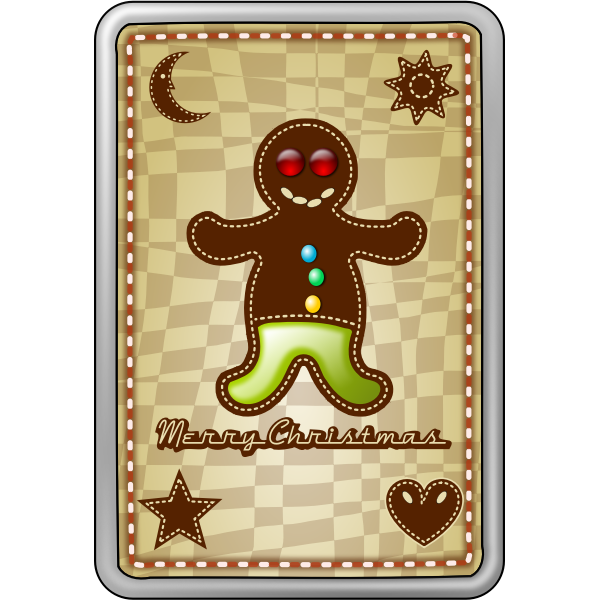 SVG Vector image of happy cookie Christmas card