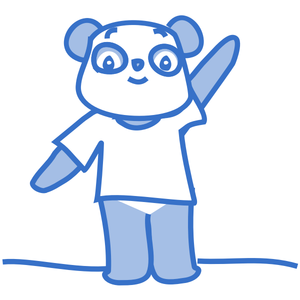 SVG Vector image of happy Panda cartoon character in pastel blue