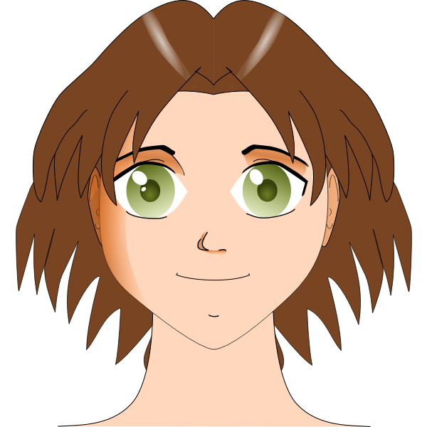 SVG Vector image of head of anime girl