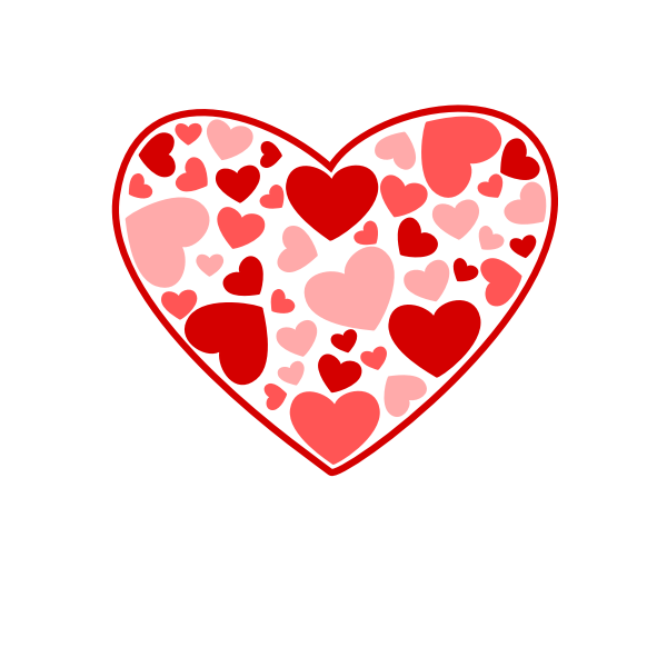SVG Vector image of heart made out of many small hearts