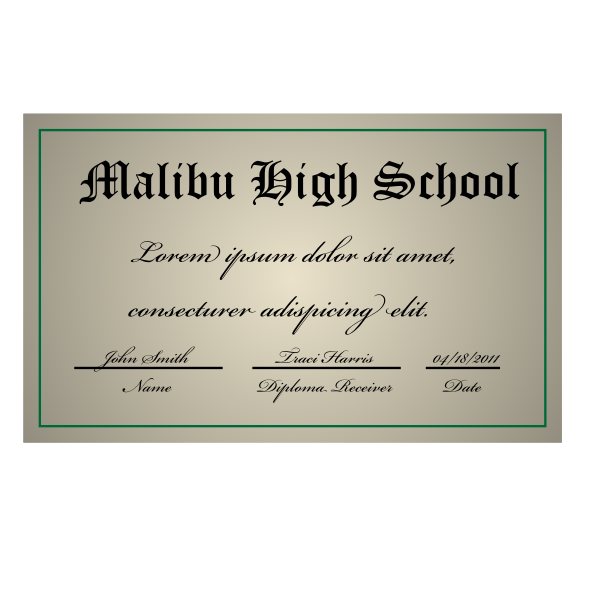 SVG Vector image of high school degree diploma