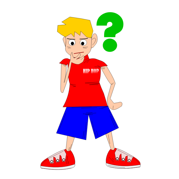 SVG Vector image of hip-hop boy in a dilemma