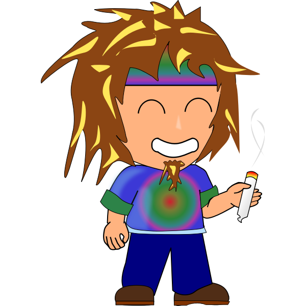 SVG Vector image of hippie kid with a joint