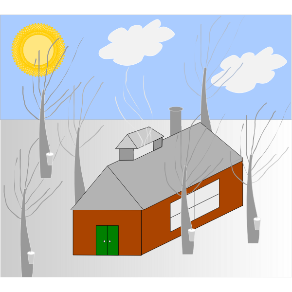 SVG Vector image of house in the woods