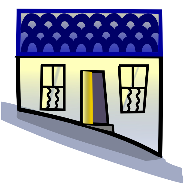 SVG Vector image of house on a steep hill