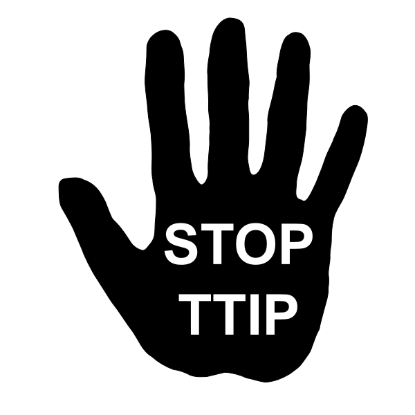 SVG Vector image of human hand with text quotstop TTIPquot