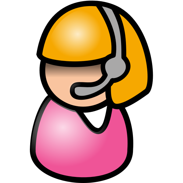SVG Vector image of Indian woman with blonde hair telephone operator icon