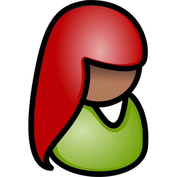 SVG Vector image of Indian woman with long black hair telephone operator icon