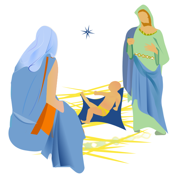 SVG Vector image of interpretation of the nativity scene with a star
