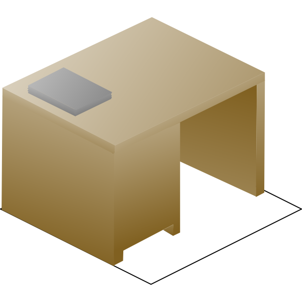 SVG Vector image of isometric desk left back view