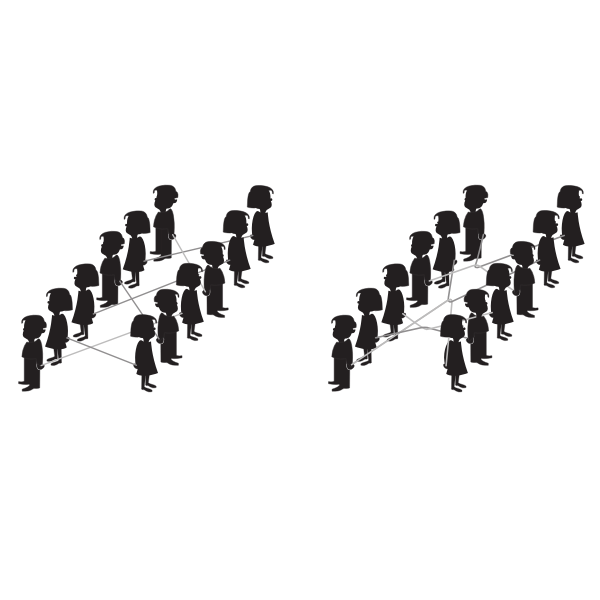 SVG Vector image of kids in rows