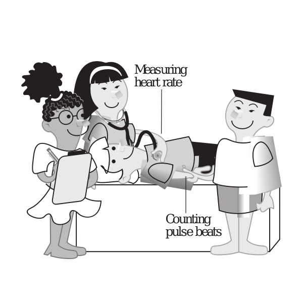 SVG Vector image of kids playing doctors