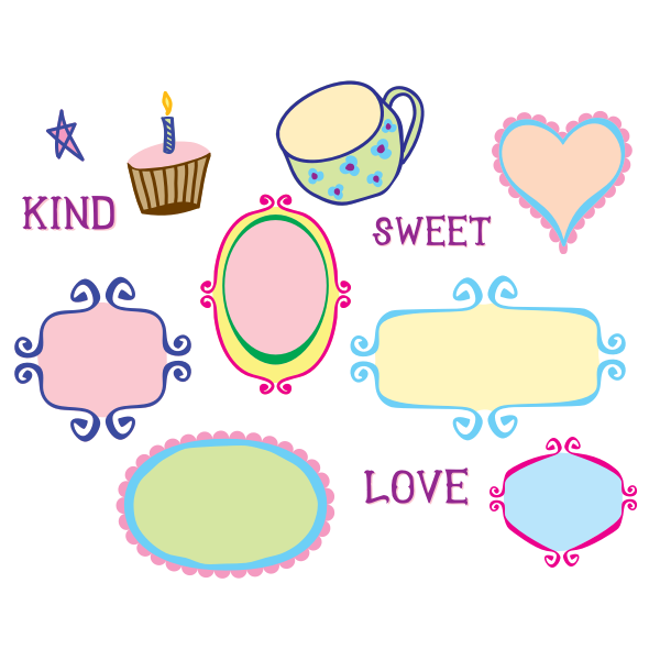 SVG Vector image of kitschy frames selection