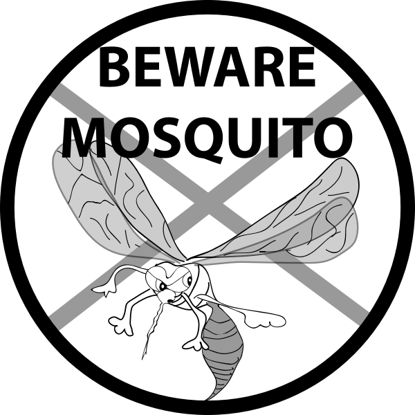 SVG Vector image of label with mosquito warning