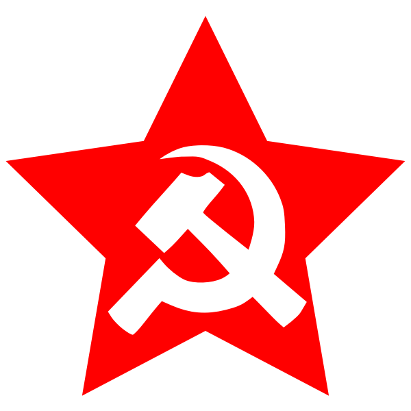 SVG Vector image of large hammer and sickle in star