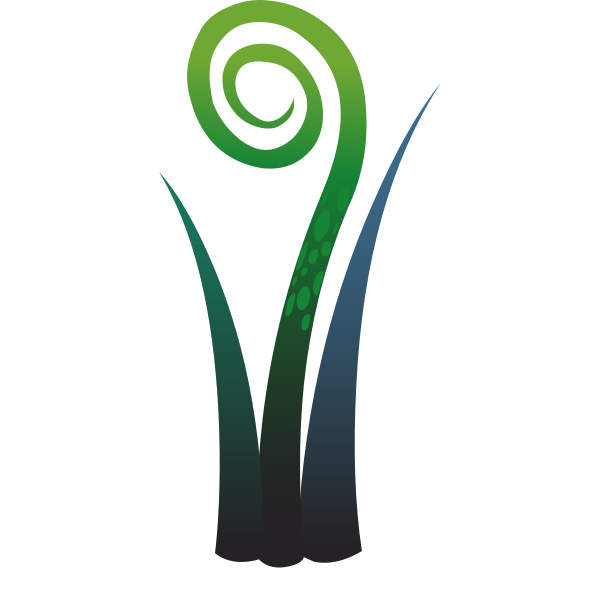 SVG Vector image of leaf like plant with a spiral top