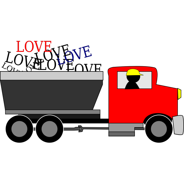 SVG Vector image of love delivery truck