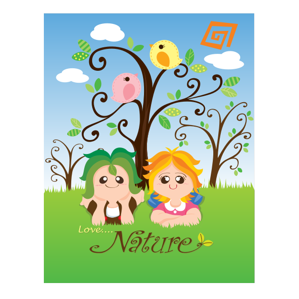 SVG Vector image of love nature kid039s poster