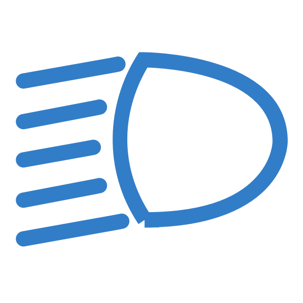 SVG Vector image of low beam light switched on car display icon