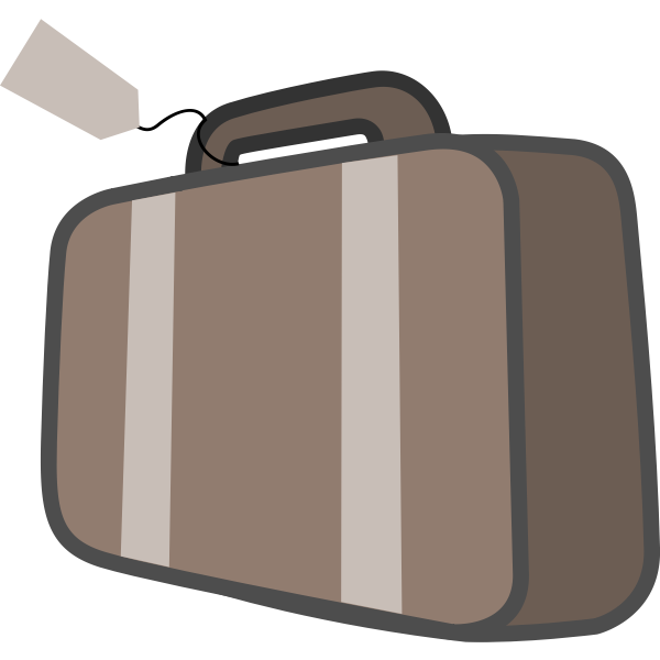 SVG Vector image of luggage with handle and tag