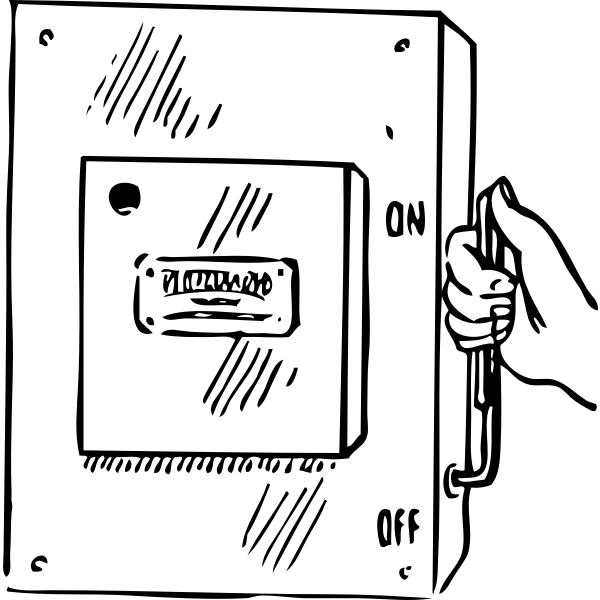 SVG Vector image of main switch in use