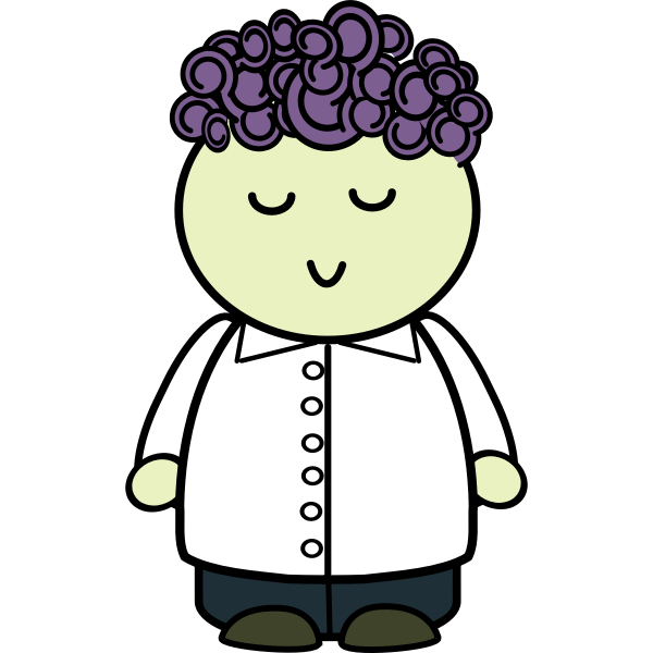 SVG Vector image of male avatar with curly hair