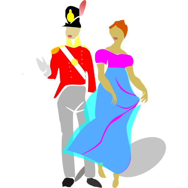 SVG Vector image of man and woman dancing
