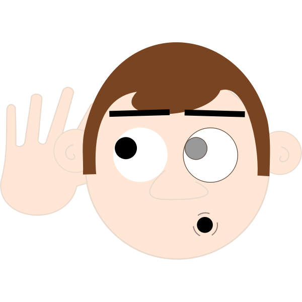 SVG Vector image of man cupping his hand to hear better