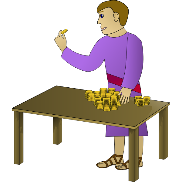 SVG Vector image of man with coins