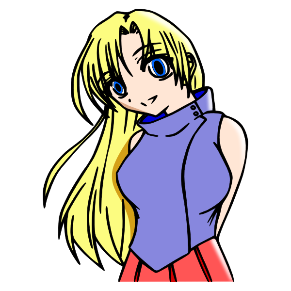 SVG Vector image of manga style cartoon girl