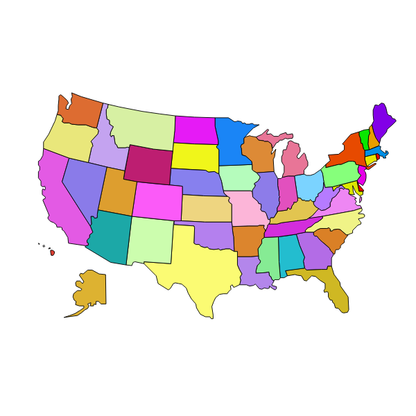 SVG Vector image of map of American states