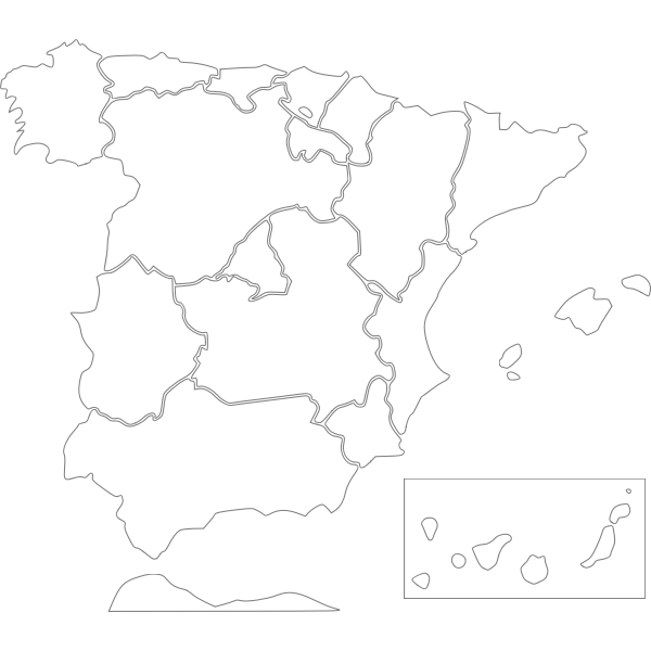 SVG Vector image of map of Spanish regions
