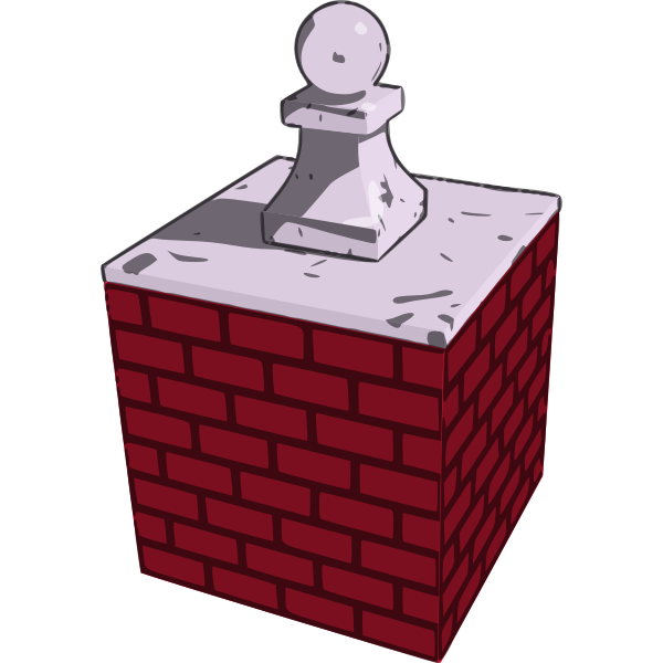 SVG Vector image of marble knob on bricks