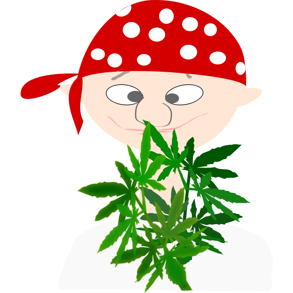 SVG Vector image of marijuana user avatar