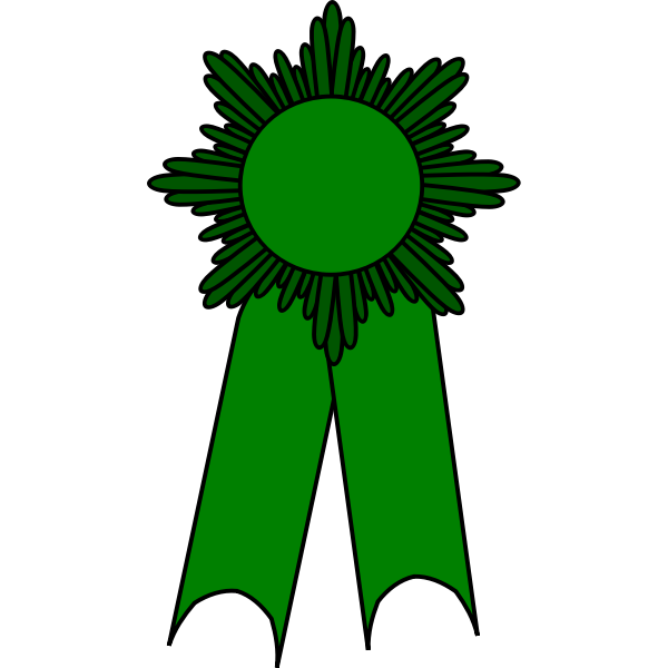 SVG Vector image of medal with a green ribbon