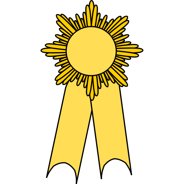 SVG Vector image of medal with a yellow ribbon