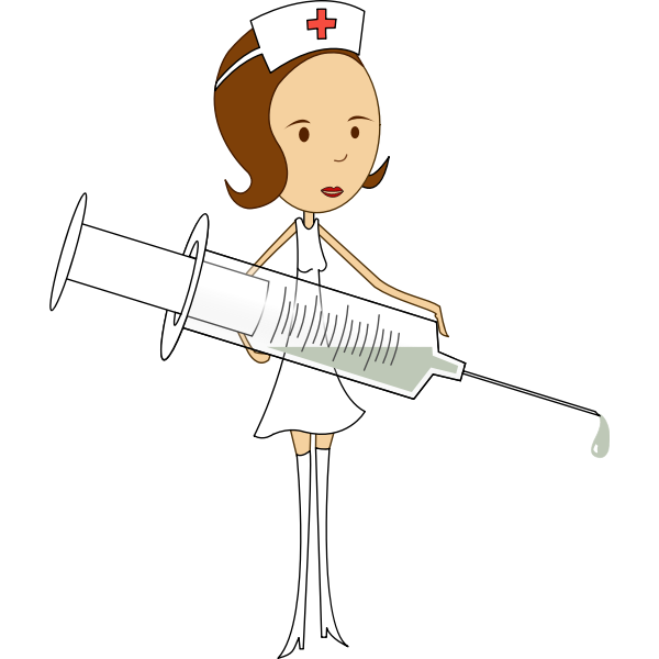 SVG Vector image of medical nurse in short skirt