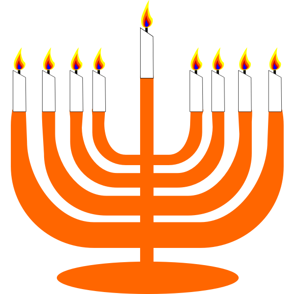 SVG Vector image of Menorah with Shamash