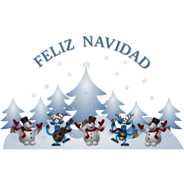 SVG Vector image of Merry Christmas card in Spanish