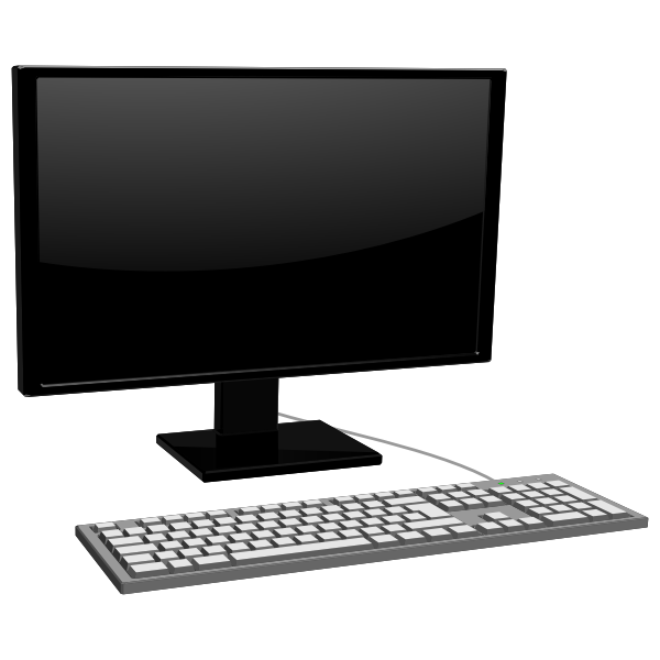 SVG Vector image of monitor with keyboard