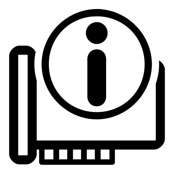 SVG Vector image of monochrome hardware information KDE icon
