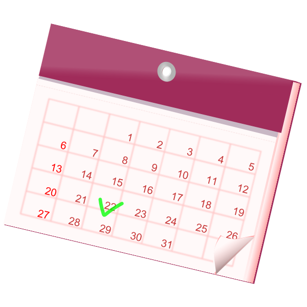 SVG Vector image of month calendar pink color icon