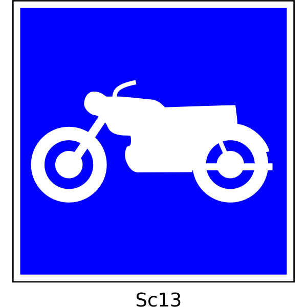 SVG Vector image of motorbikes square blue sign